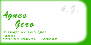 agnes gero business card